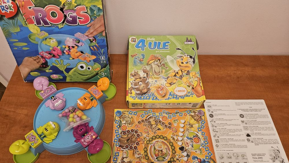 Zestaw 3 gier dla dzieci - Hop Hop Żabki, Frogs oraz 4 Ule