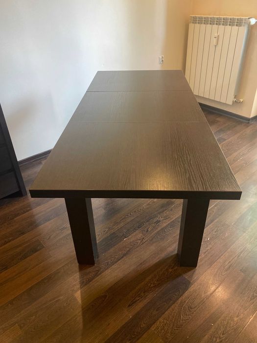 Stół rozkładany 110x70 cm i wkładka 50 cm. Wenge