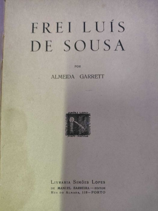 Livro Frei Luis De Sousa GARRETT rara versao de 1952
