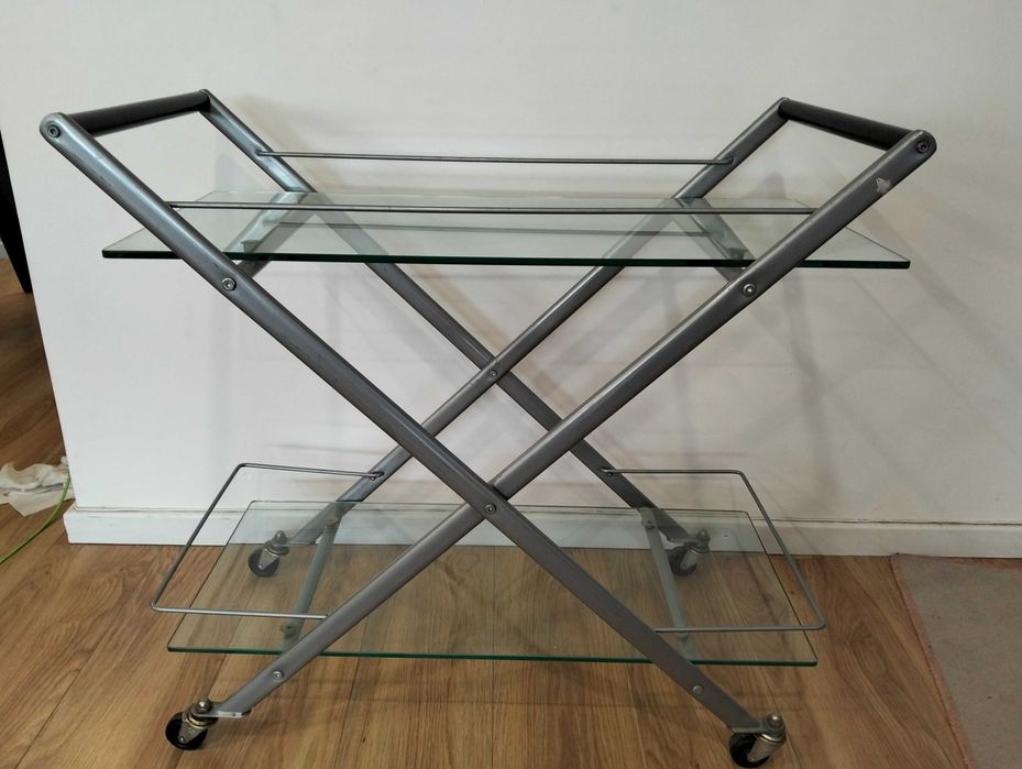 Garrafeira carrinho de vidro temperado