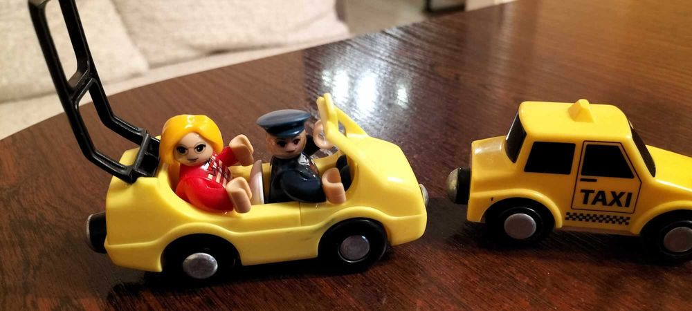 zestaw 99 auto taxi taksówka tory kolejka drewniana garaż miasto