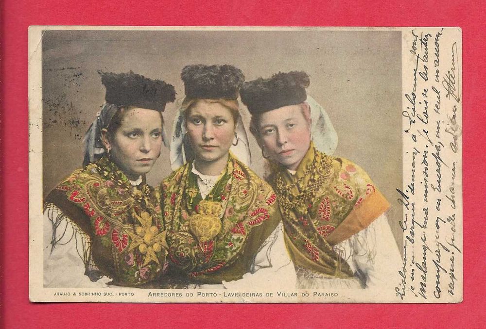 Postal ilustrado antigo -  PORTO - Lavradeiras - selos monarquia