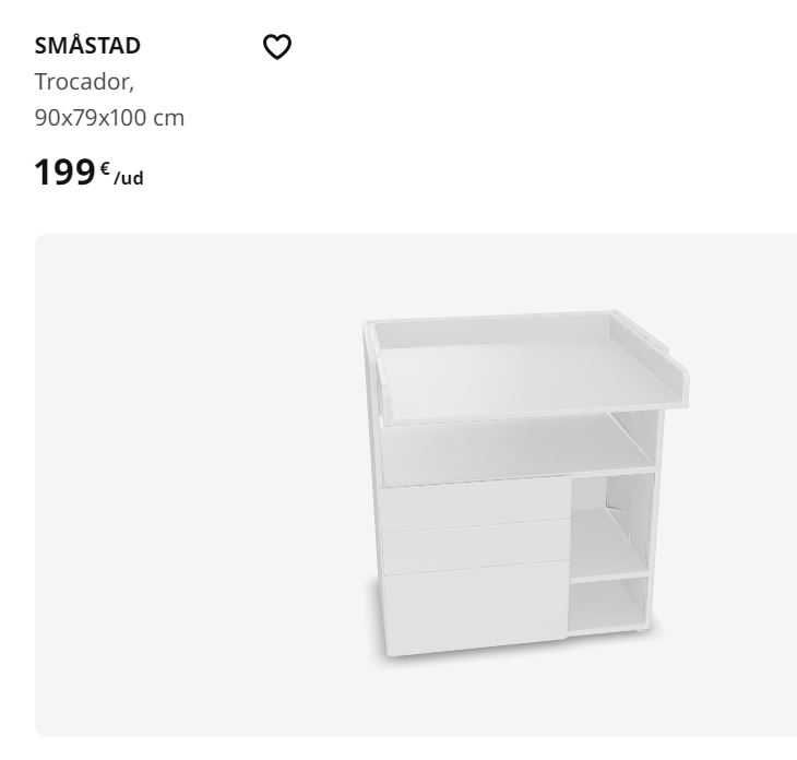 Trocador,  branco/com 3 gavetas, 90x79x100cm, novo custa 198€..