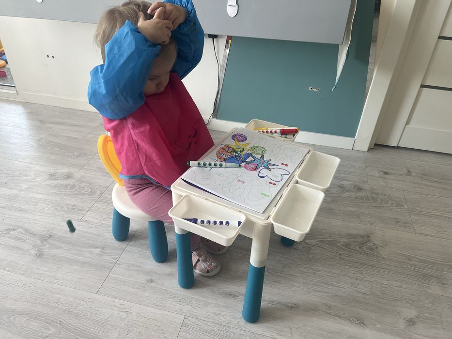 Стіл та крісло стілець конструктор 70 деталей для найменшеньких