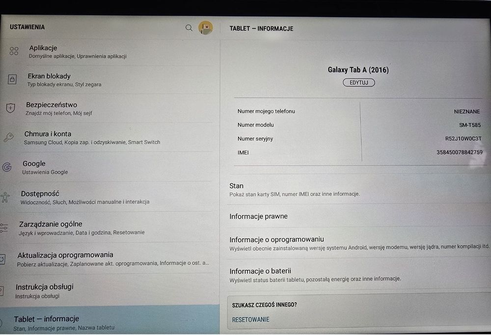 Samsung Galaxy tab A 10'1 tablet samsung nie ipad LTE