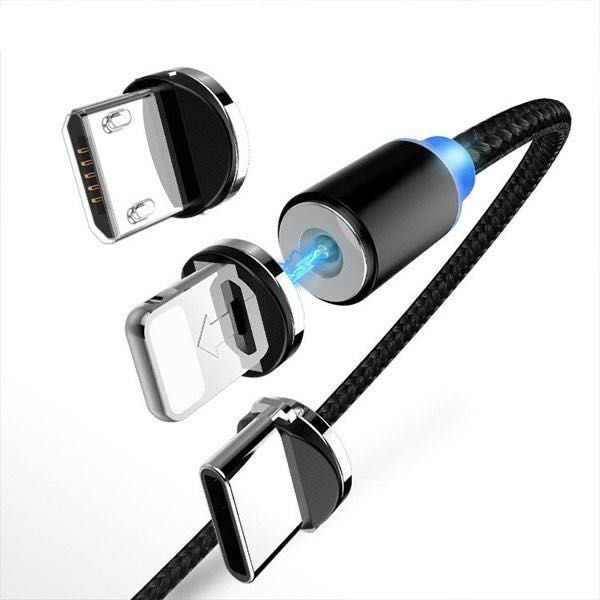 Магнитный кабель USB 3 в 1 (usb, micro-USB, type-c, Lighting)
