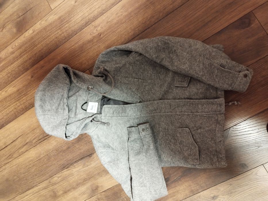 Kurtka parka rozpinana szara