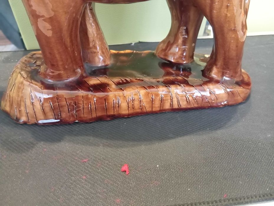 Duża ceramiczna figurka – słoń, vintage, prl 27 cm