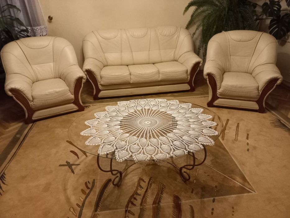 Komplet wypoczynkowy skórzany