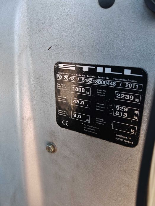 Wózek Widłowy Still RX20-18 Elektryczny