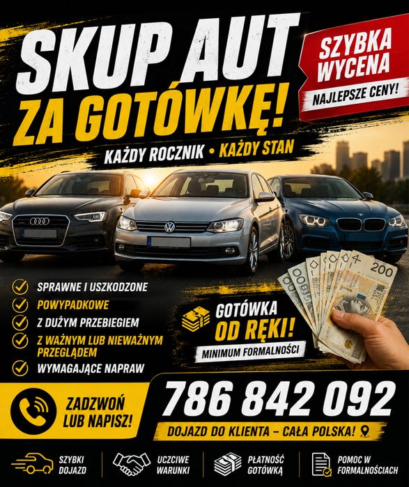 Skup aut za gotówkę – każdy rocznik, każdy stan – szybka wycena