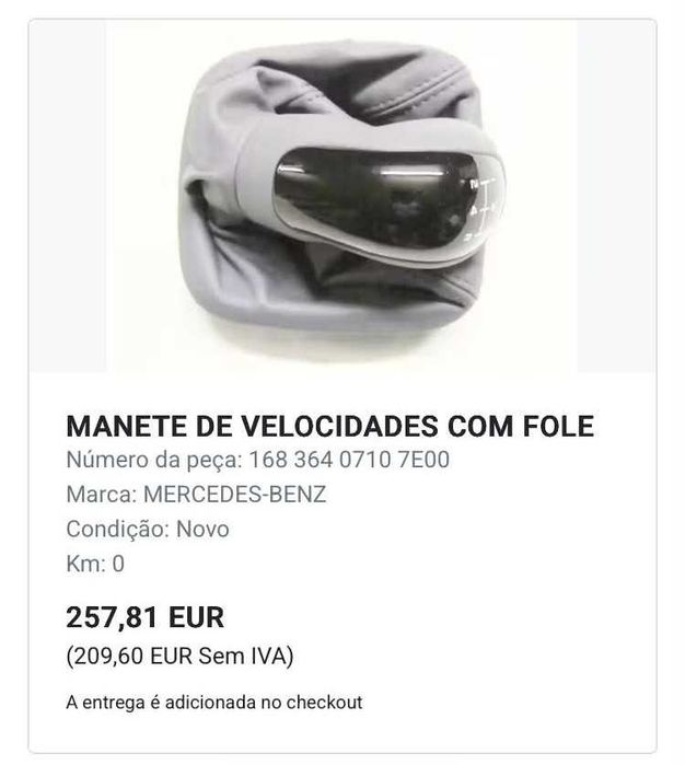 Manete alavanca velocidades Mercedes A W168 manual 5 vel