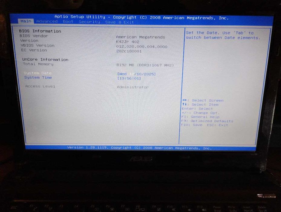 Ноутбук ASUS K42J (на запчасти)