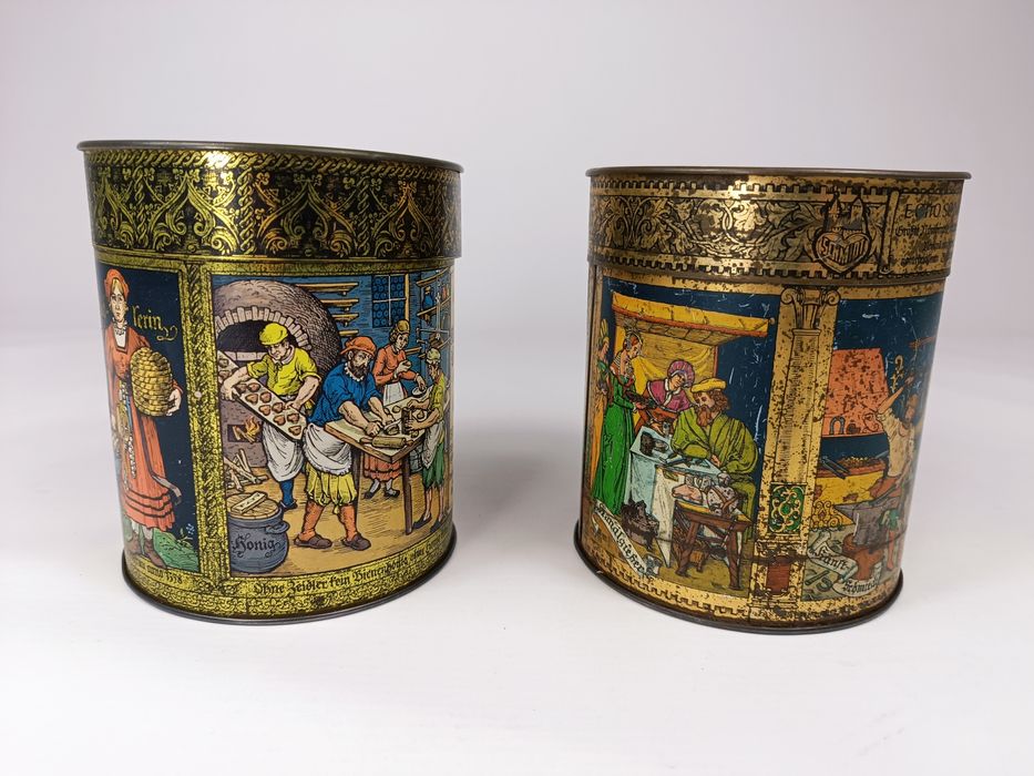 Para kolekcjonerskich puszek Otto Schmidt, vintage