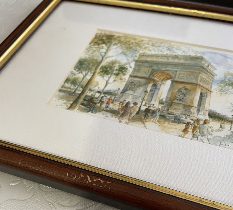 Conjunto de postais emoldurados de Paris