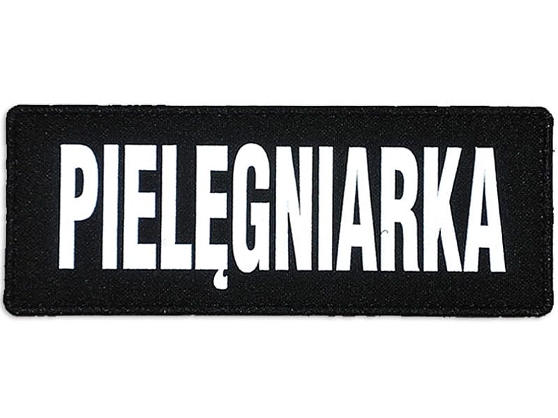 Emblemat PIELĘGNIARKA odblaskowy na rzepie 13 x 5 cm