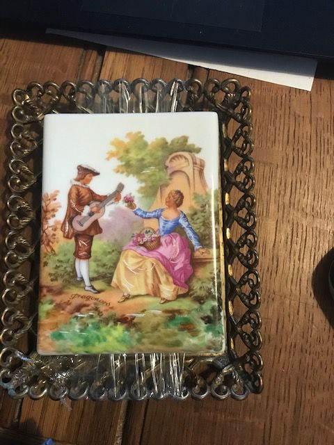 Azulejo Limoges com suporte em metal