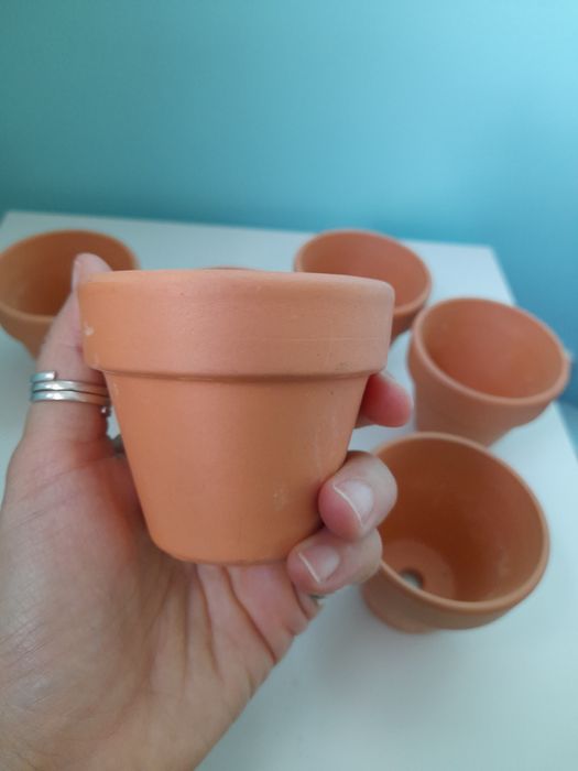 Conjunto de vasinhos de terracota