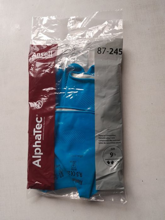 Латексные химически стойкие перчатки (AlphaTec] 9разм.