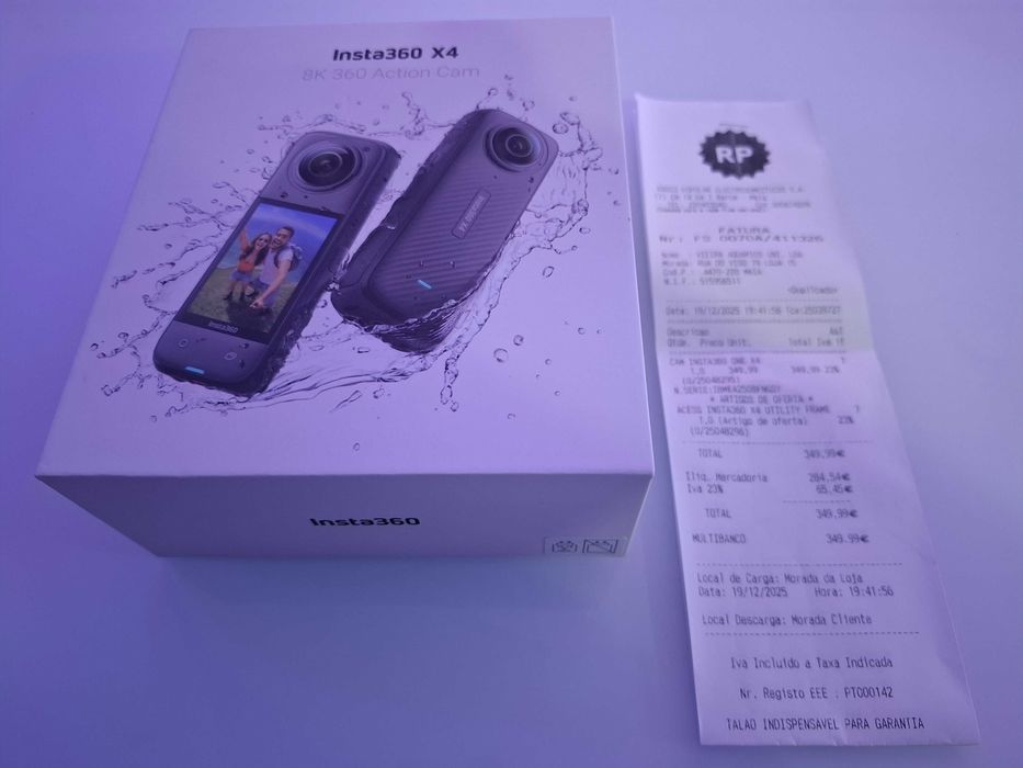 Camara de filmar Insta360 X4 nova com fatura