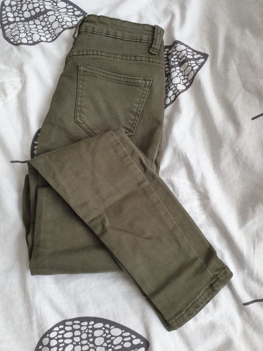 Spodnie jeansowe rurki khaki 36