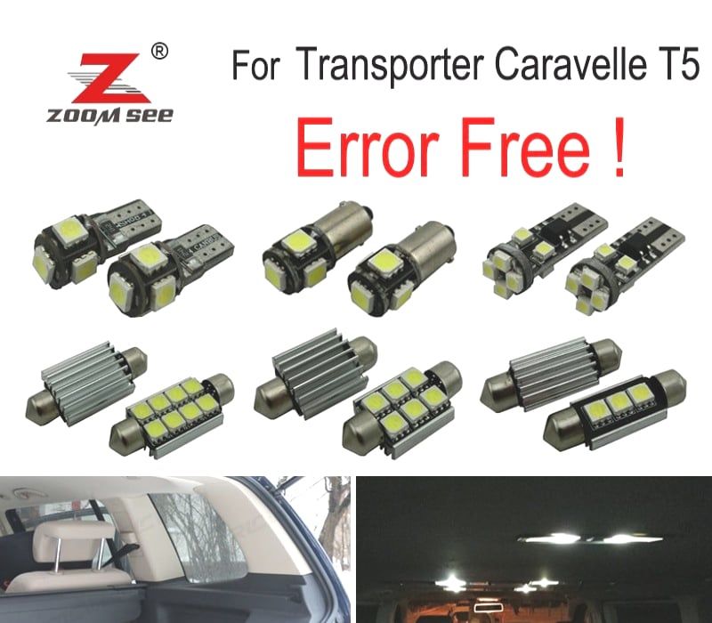 KIT COMPLETO DE 20 LÂMPADAS LED INTERIOR PARA VOLKSWAGEN VW ACCESORIOS TRANSPORTER CARAVELLE MK5 T5 2003 -2015