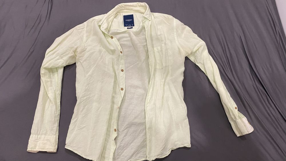 Camisa Springfield em Linho e Algodão Verde Claro – Tamanho L