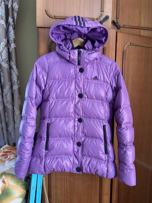Жіночий пуховик Adidas / жіноча куртка Adidas з капішоном