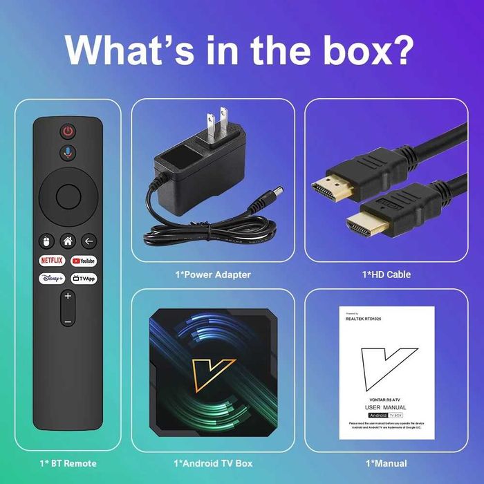 Смарт приставка VONTAR R5 ATV Android14 Realtek1325 4/32Gb