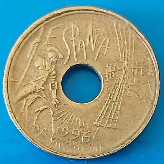 25 Pesetas de 1996, Espanha, Rei Juan Carlos I, Castilla La Mancha