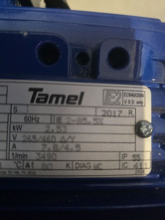 Silnik 2,2 kW 2890 obr. TAMEL 3-fazowy + Koło Pasowe SPZ TaperLock