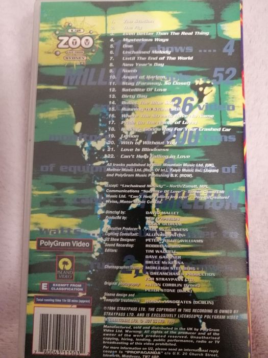 VHS U2 - Zoo TV Live from Sidney