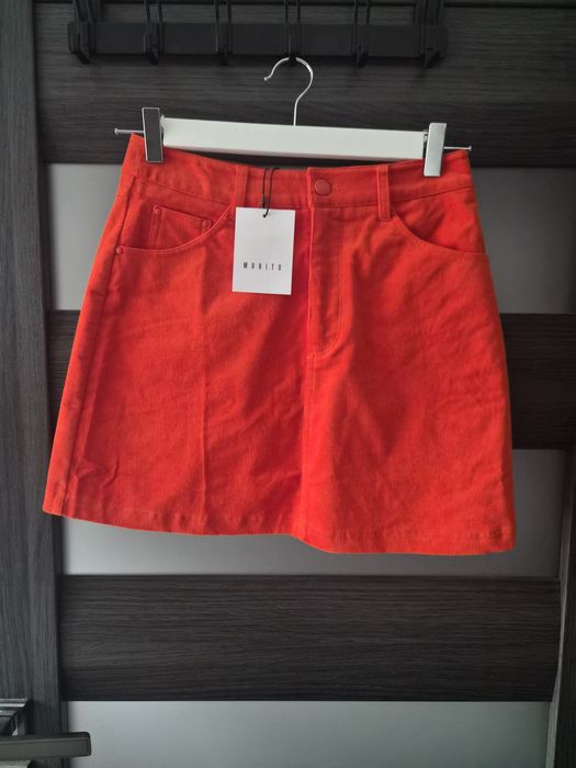 Pomarańczowa spódnica mini, Mohito rozm. 34