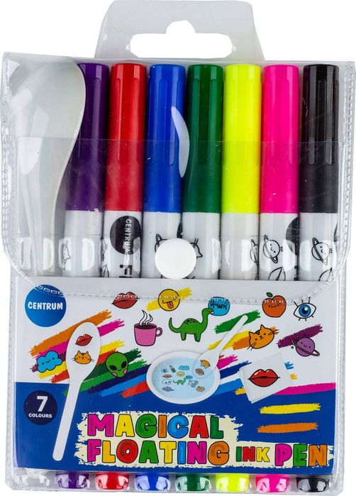 Набір маркерів Centrum з плаваючими чорнилами 7 кольорів + ложечка мал