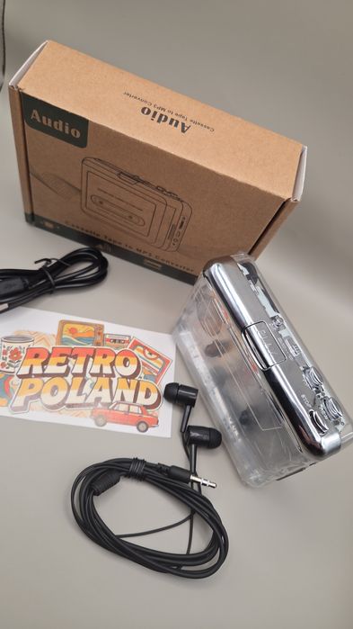 Przezroczysty walkman z funkcja przesyłania piosenek