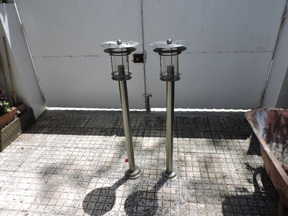 2 Stainless Steel Garden Lamps