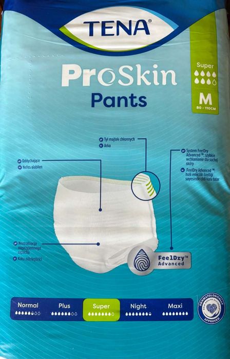 TENA ProSkin Pants pieluszki/majtki chłonne Super M, 30 sztuk
