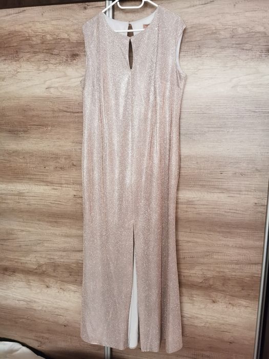 Piękna nowa długa złota suknia 46 wesele sylwester