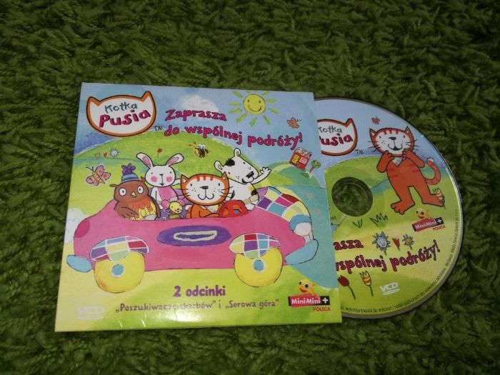 2 płyty VCD dla dzieci: Kotka Pusia 2 odcinki i Śnieguski Ozie Boo