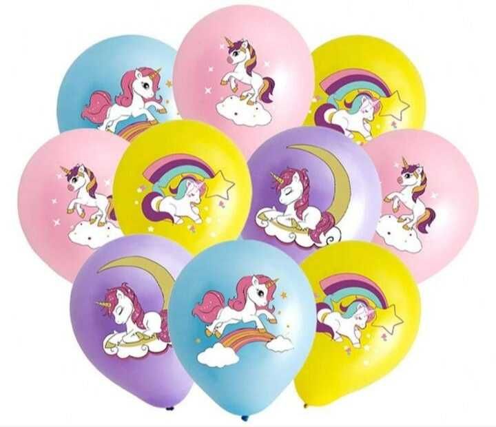 Conjunto 5 balões unicórnio