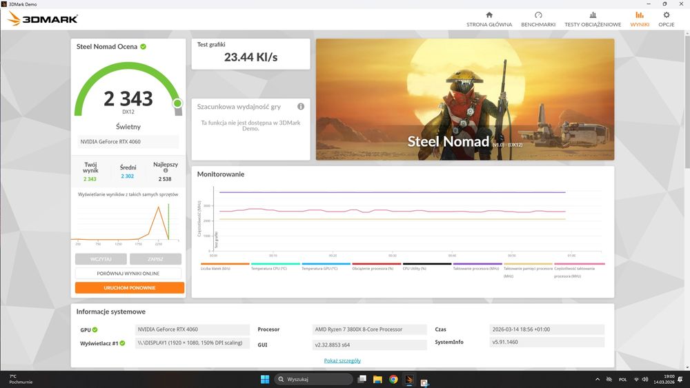 Komputer Ryzen 7 + RTX 4060 / 32GB RAM / 1 TB SSD NVMe Gen4
