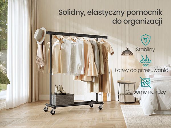 Wieszak na ubrania - rozszerzany Songmics 92-132 cm