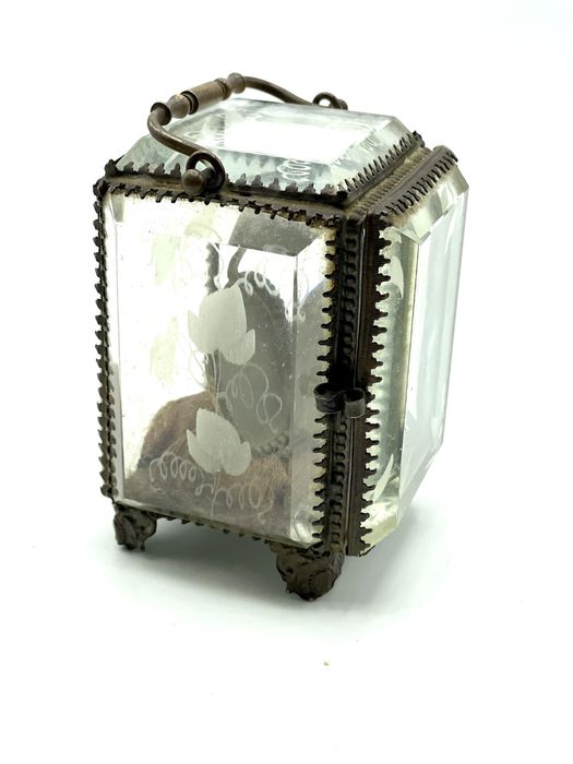 Caixa francesa relicário/ porta relogio século 19