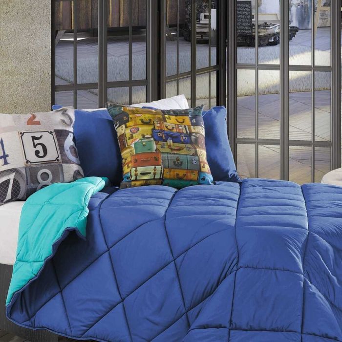 Edredão / Comforter Bicolor Azul (2,50m x 2,40m)