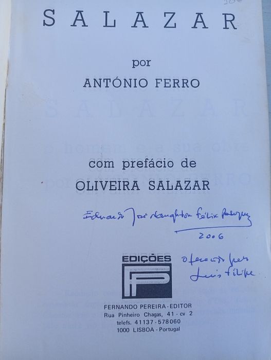 Livro "Salazar - O Homem e a sua Obra" de António Ferro (Ed. 1982)