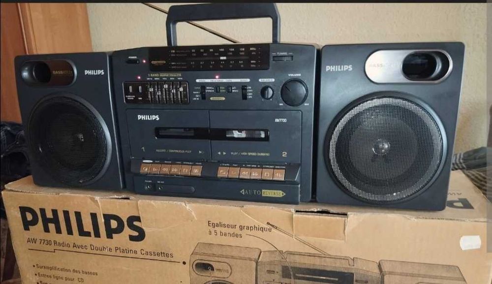 магнітола PHILIPS AW 7730 вінтаж двокасетна + блютуз