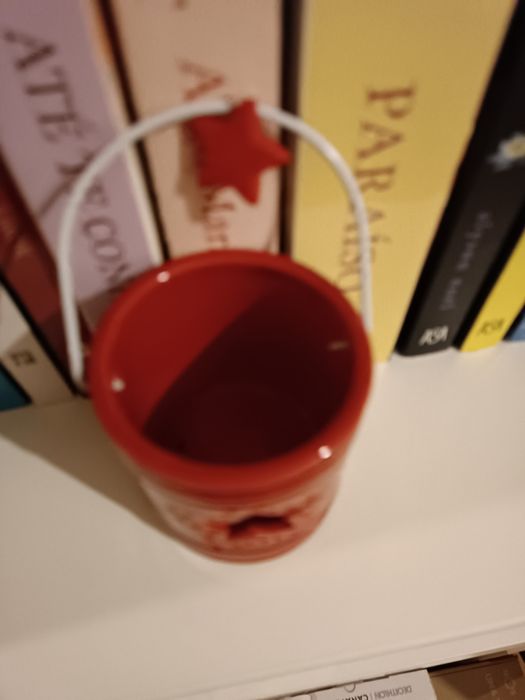 Porta velas cerâmica natalício