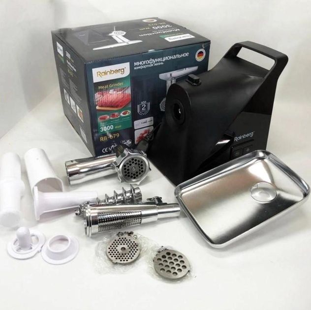 ПОТУЖНА! Німецька м'ясорубка 3000Вт, подрібнювач, соковижималка, бленд