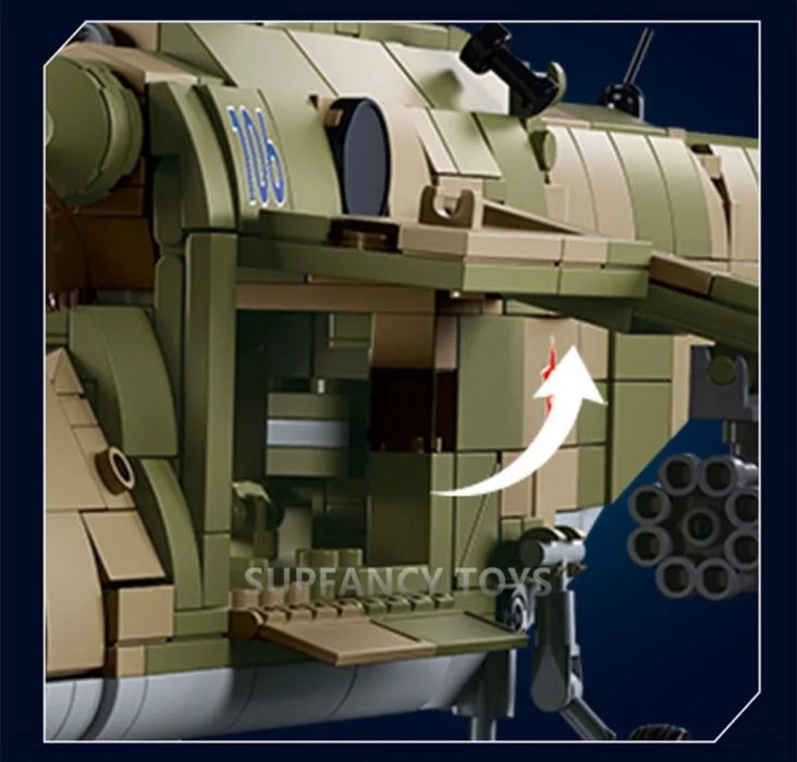 Конструктор новый боевой вертолет Mi 24 Sluban 893 шт блоков Lego