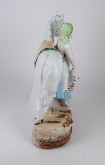 Grupo Escultórico porcelana Séc. XIX/XX - Dama com cavalo